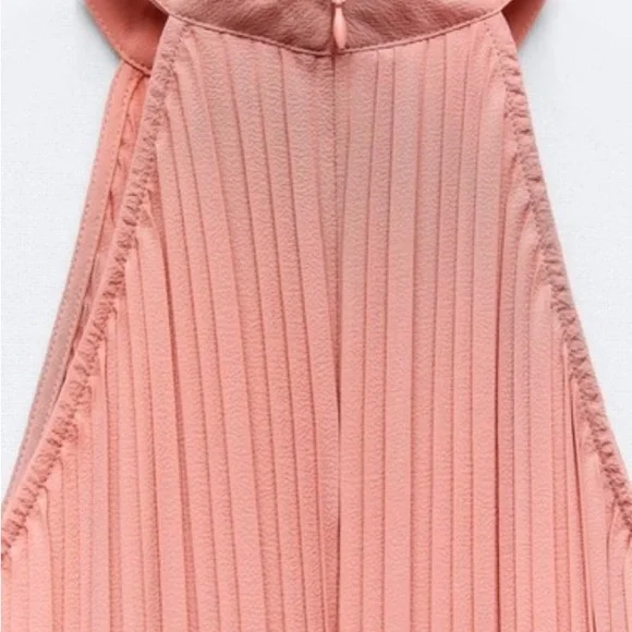 Zara rose colored halter jumpsuit size L new with tags - Picture 2 of 6